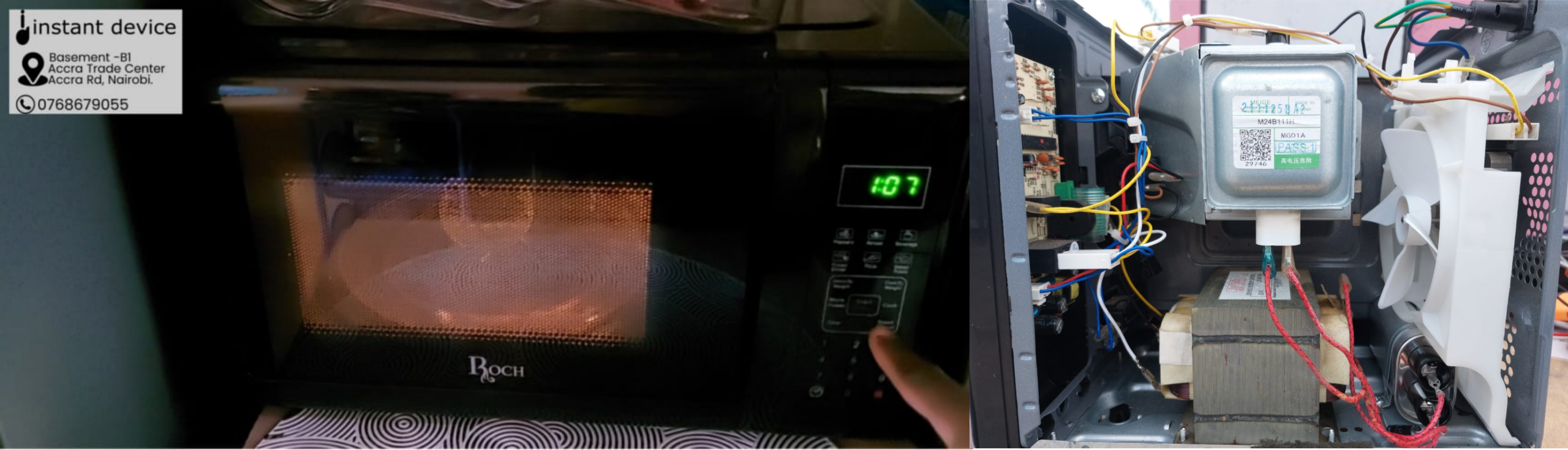 Roch microwave turned on but not heating