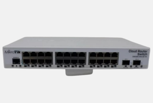 MikroTik CRS326-24G-2S+IN 24-port Gigabit desktop Cloud Router Switch front view