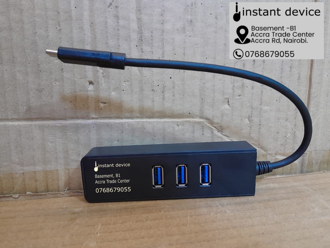 USB-C to RJ45 converter with 3 USB ports