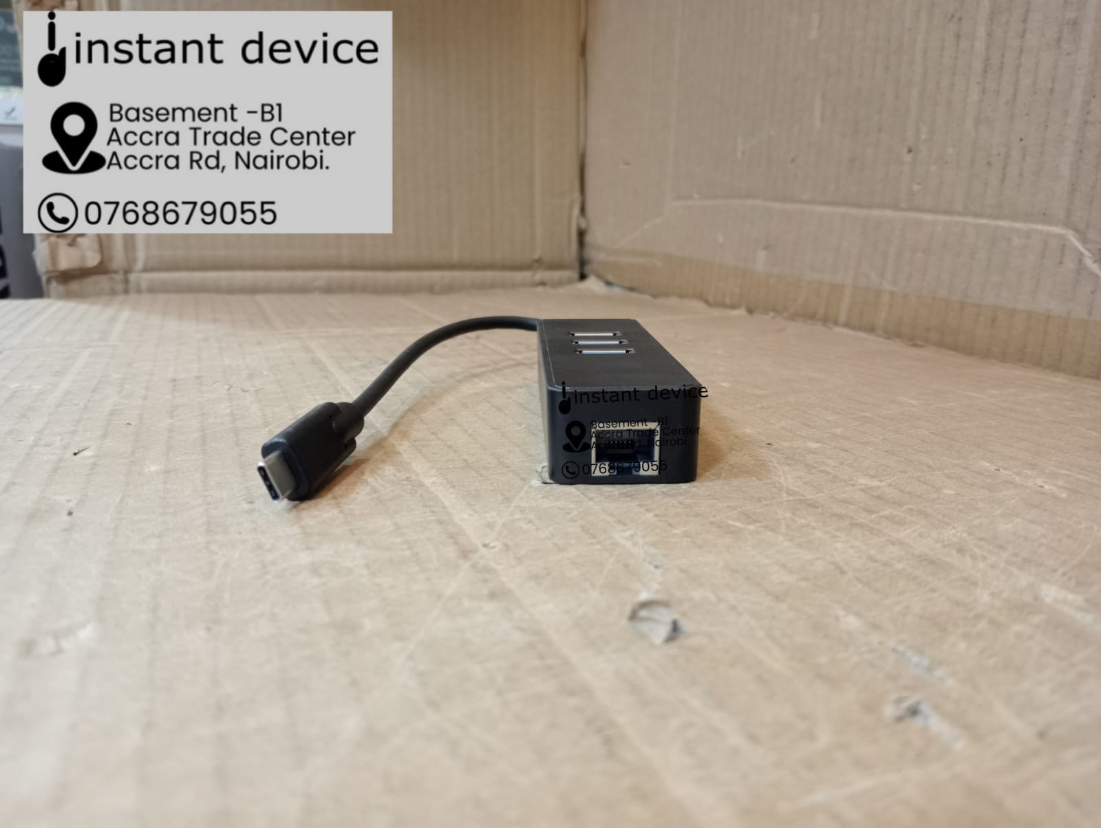 Type-C LAN adapter with USB hub for laptops
