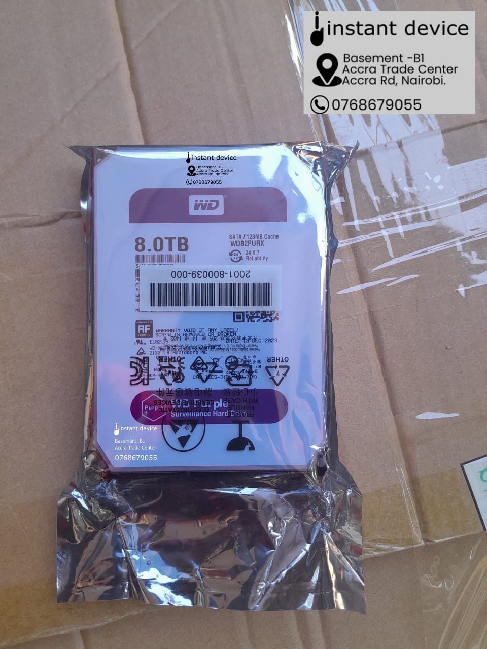 WD Purple 8TB SATA CCTV hard drive