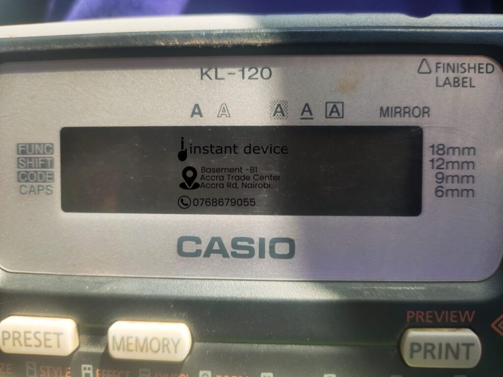 Instant Device stocks quality compatible label tapes for Casio KL-120 EZ-Label Printer