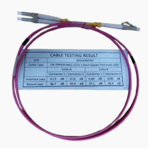 Optical Patchcord OM4 Violet LC LC Duplex LSZH 1 Meter for high-speed multimode fiber networks in Kenya