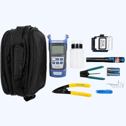 Fiber FTTH tool kit with optical power meter and fiber installation tools in Kenya