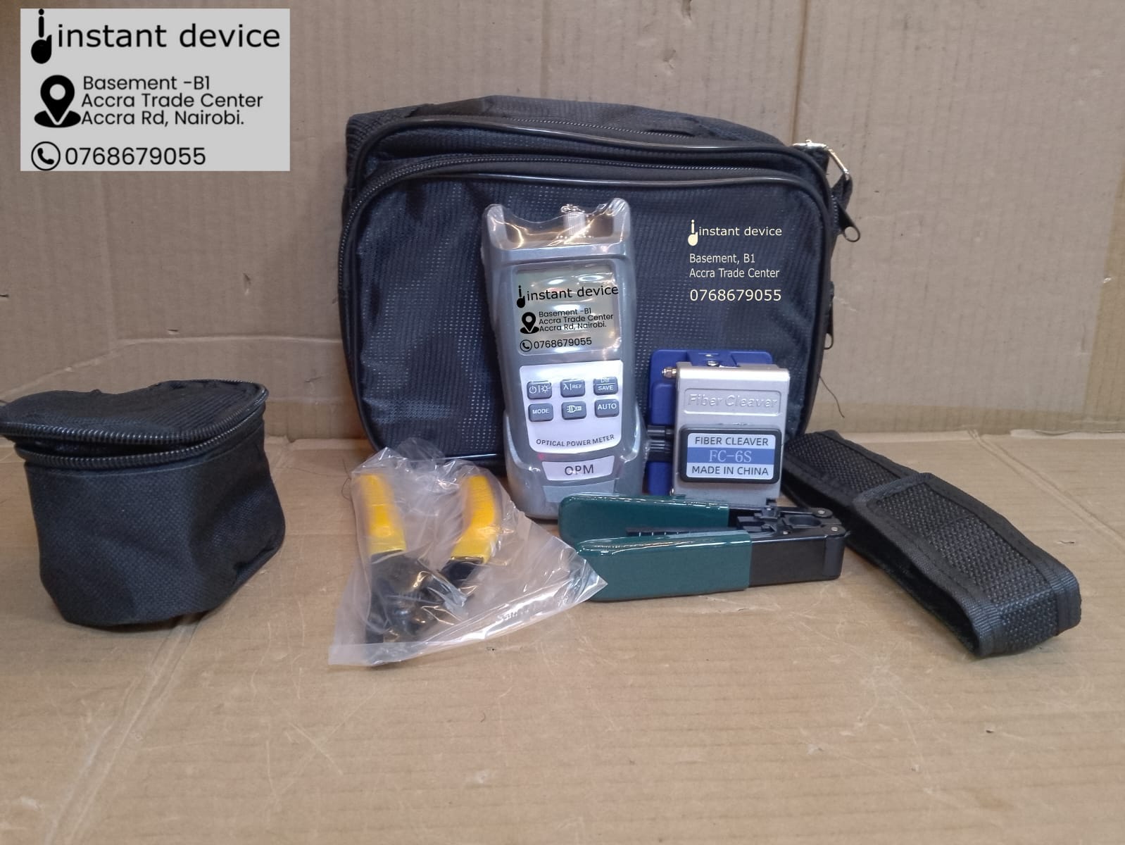 Fiber tool kit with a stylish bag for technicians in Kenya