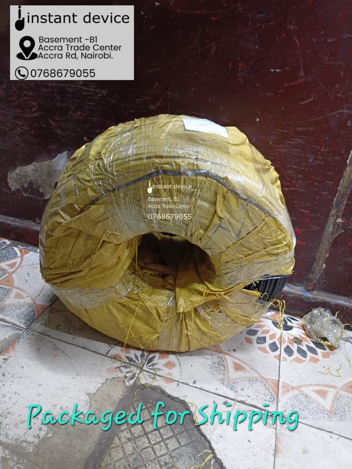 8 Core Aerial Fiber Cable Packaged for shipping to Mombasa, Kenya
