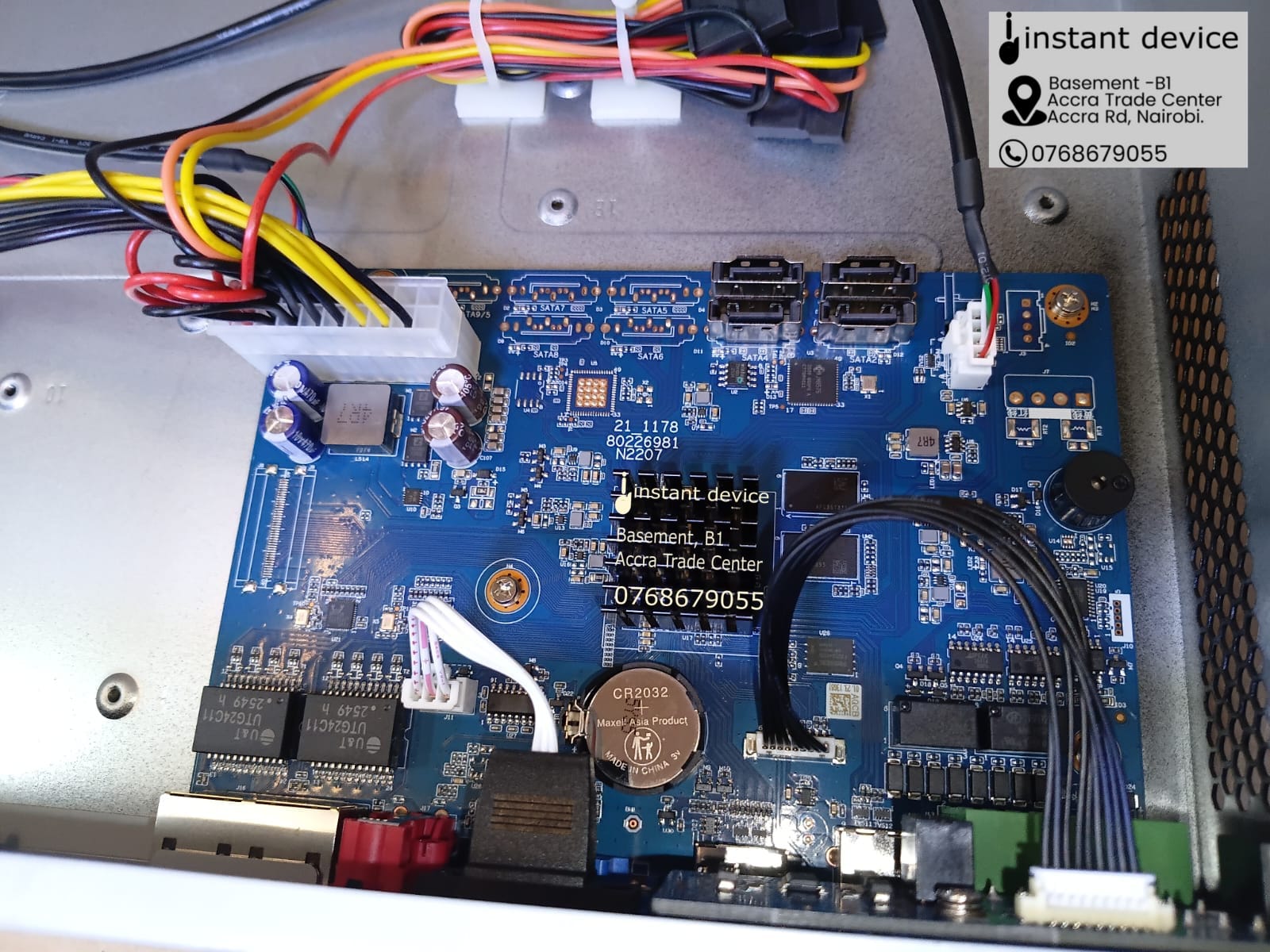 Dahua NVR4432-16P-EI 32CH NVR Motherboard photographed for reference by Instant Device, Nairobi
