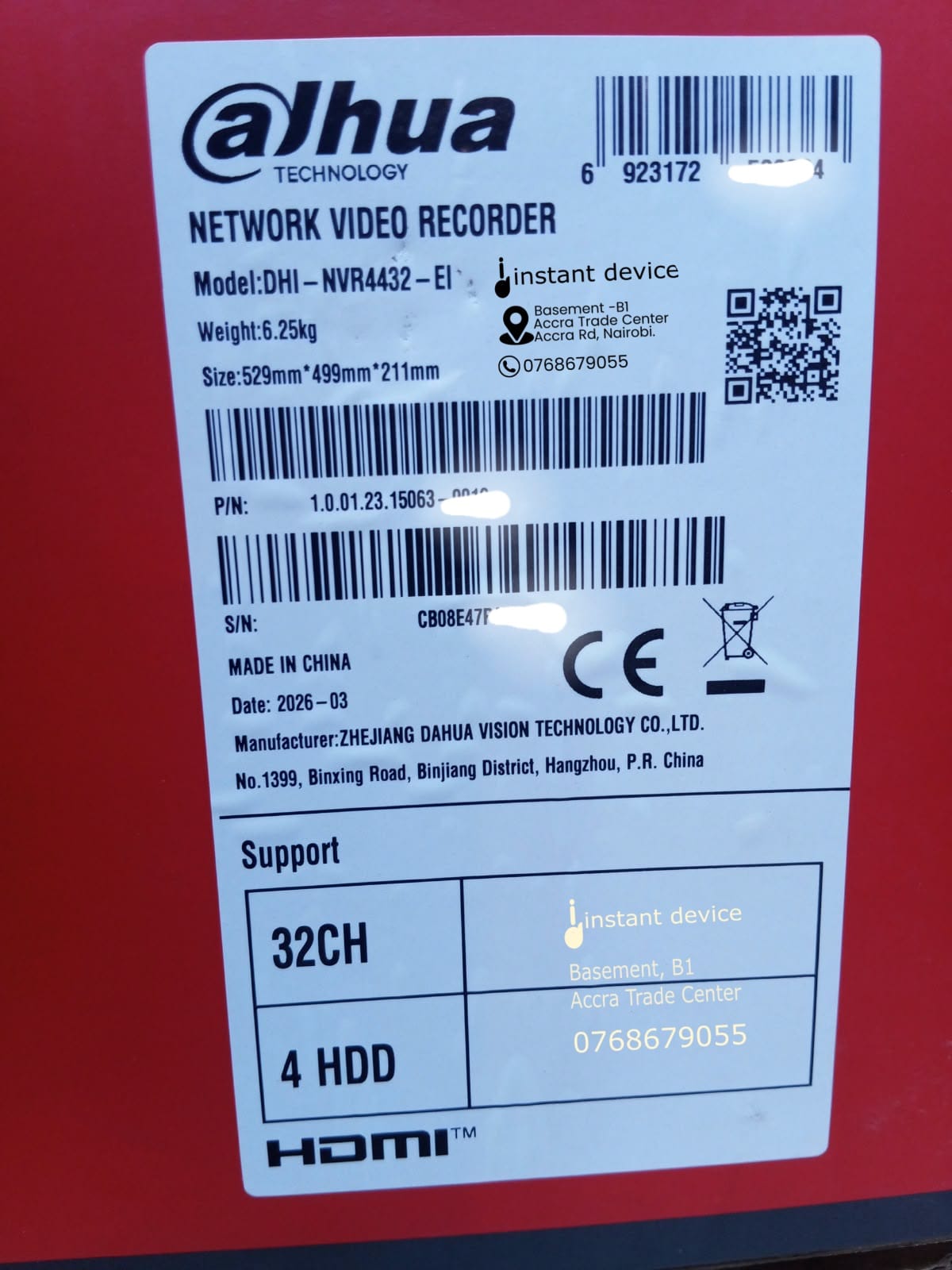 Product Label Featuring the Dahua NVR4432-16P-EI 32 channel WizSense NVR with 16 PoE ports