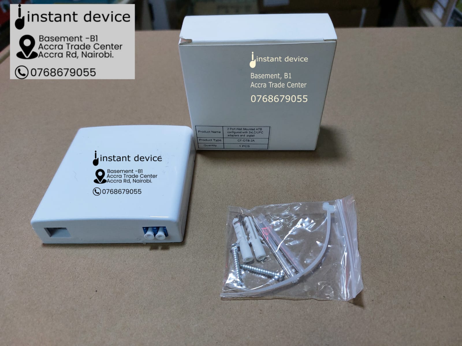 Pre-loaded fiber termination atb box for FTTH connections